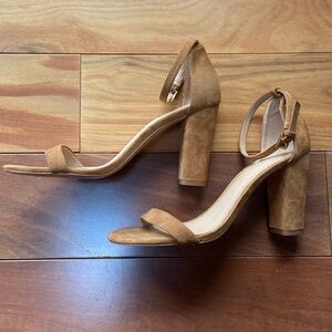 Aldo Tan Suede Open Toe Heeled Sandal 9